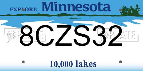 8CZS32 Minnesota License Plate