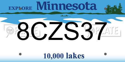 8CZS37 Minnesota License Plate