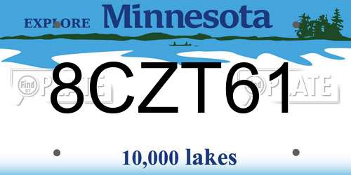 8CZT61 Minnesota License Plate