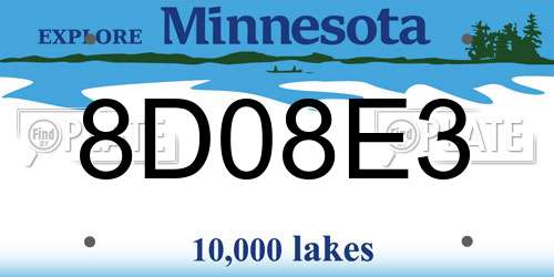 8D08E3 Minnesota License Plate