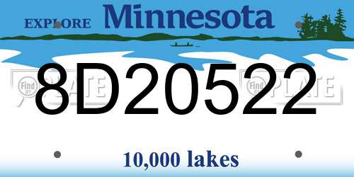 8D20522 Minnesota License Plate