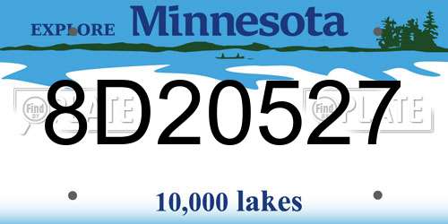 8D20527 Minnesota License Plate