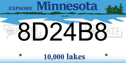 8D24B8 Minnesota License Plate
