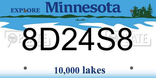 8D24S8 Minnesota License Plate