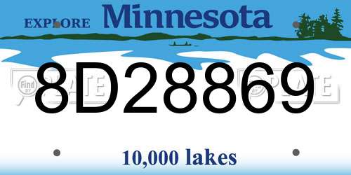 8D28869 Minnesota License Plate