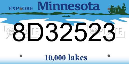 8D32523 Minnesota License Plate