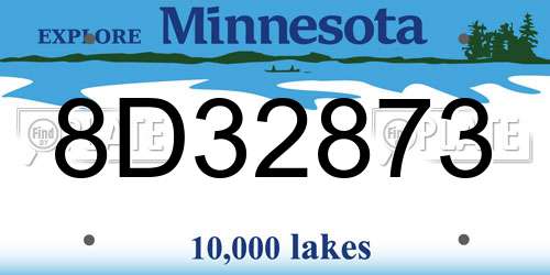 8D32873 Minnesota License Plate