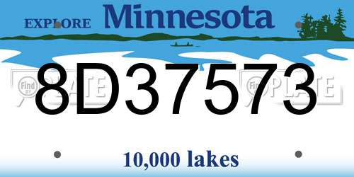 8D37573 Minnesota License Plate