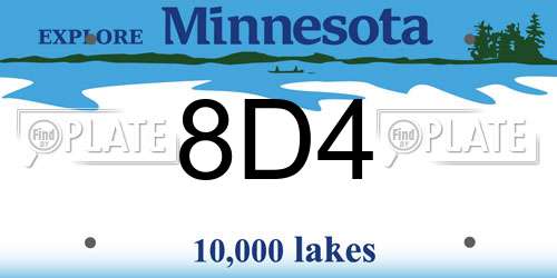 8D4 Minnesota License Plate