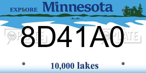 8D41A0 Minnesota License Plate
