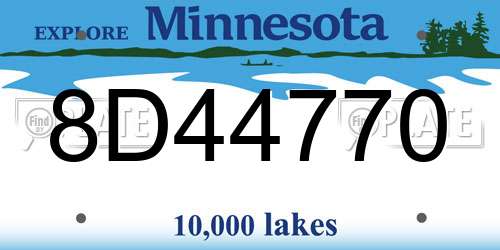 8D44770 Minnesota License Plate