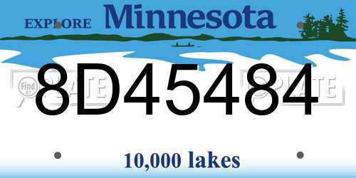 8D45484 Minnesota License Plate