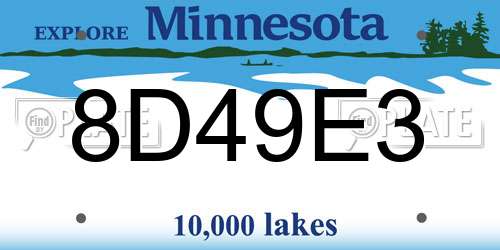 8D49E3 Minnesota License Plate