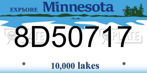 8D50717 Minnesota License Plate