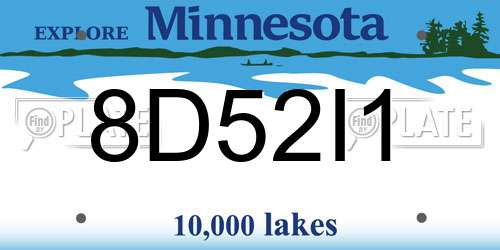 8D52I1 Minnesota License Plate