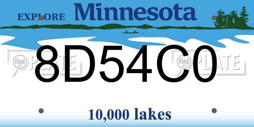 8D54C0 Minnesota License Plate
