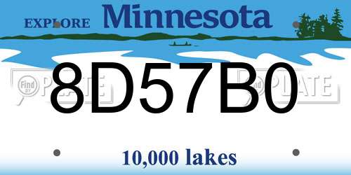 8D57B0 Minnesota License Plate