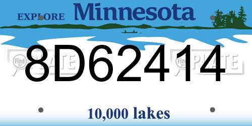 8D62414 Minnesota License Plate