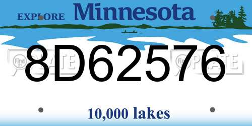 8D62576 Minnesota License Plate