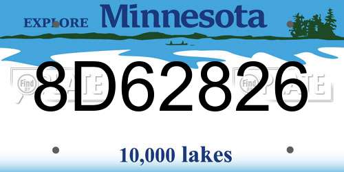 8D62826 Minnesota License Plate