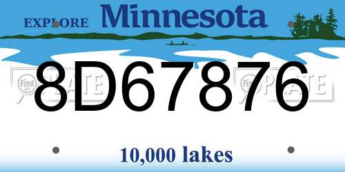 8D67876 Minnesota License Plate
