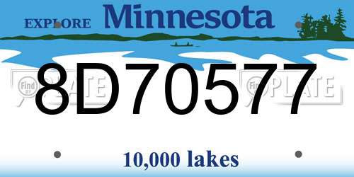 8D70577 Minnesota License Plate