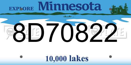 8D70822 Minnesota License Plate