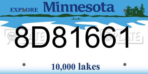 8D81661 Minnesota License Plate