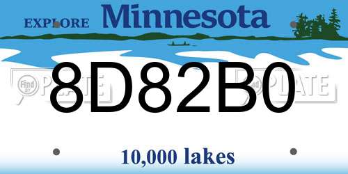8D82B0 Minnesota License Plate