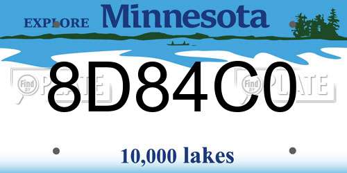 8D84C0 Minnesota License Plate