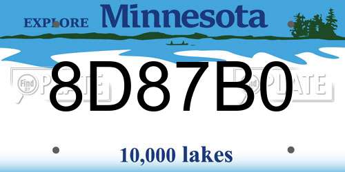 8D87B0 Minnesota License Plate