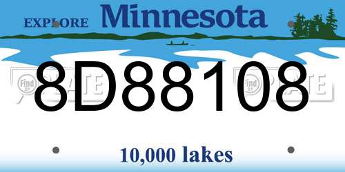 8D88108 Minnesota License Plate