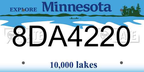 8DA4220 Minnesota License Plate