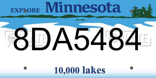 8DA5484 Minnesota License Plate