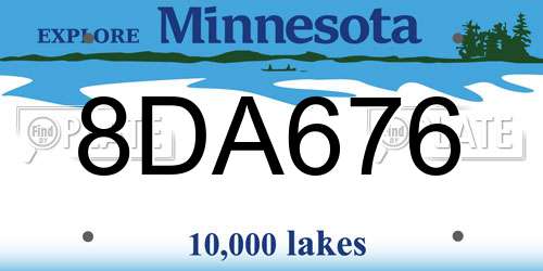 8DA676 Minnesota License Plate
