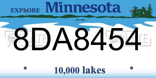 8DA8454 Minnesota License Plate
