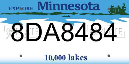 8DA8484 Minnesota License Plate