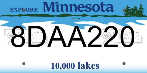 8DAA220 Minnesota License Plate