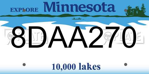 8DAA270 Minnesota License Plate