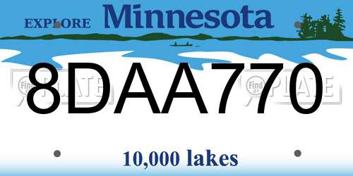 8DAA770 Minnesota License Plate