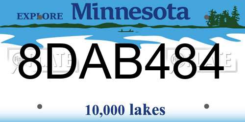 8DAB484 Minnesota License Plate