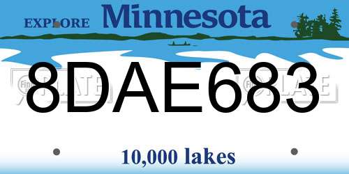 8DAE683 Minnesota License Plate