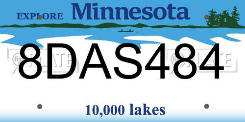 8DAS484 Minnesota License Plate