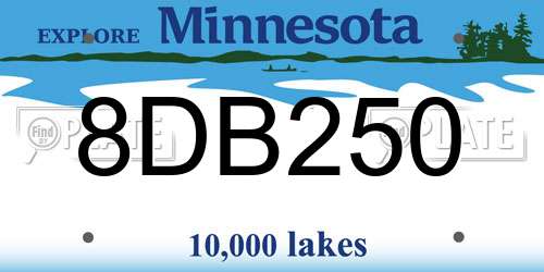 8DB250 Minnesota License Plate