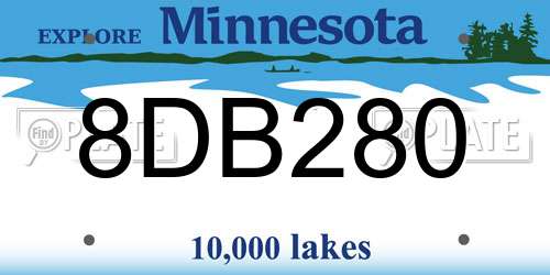 8DB280 Minnesota License Plate