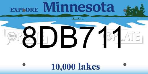 8DB711 Minnesota License Plate