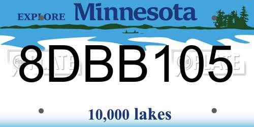 8DBB105 Minnesota License Plate