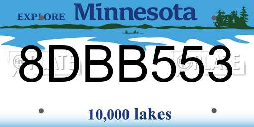 8DBB553 Minnesota License Plate