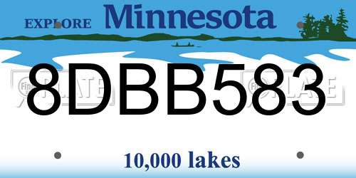 8DBB583 Minnesota License Plate