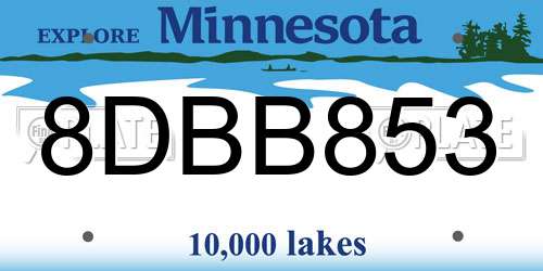 8DBB853 Minnesota License Plate